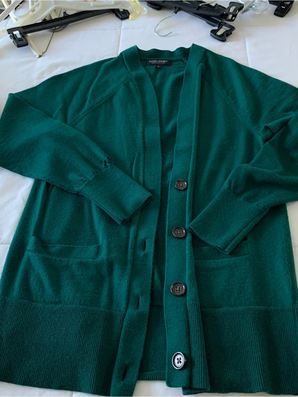 Banana Republic Deep Green Button-Up Cardigan